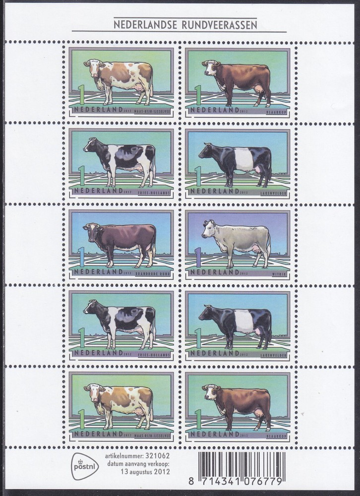Netherlands Issue 2012 (MS 2973-2978) Cattle - Cow