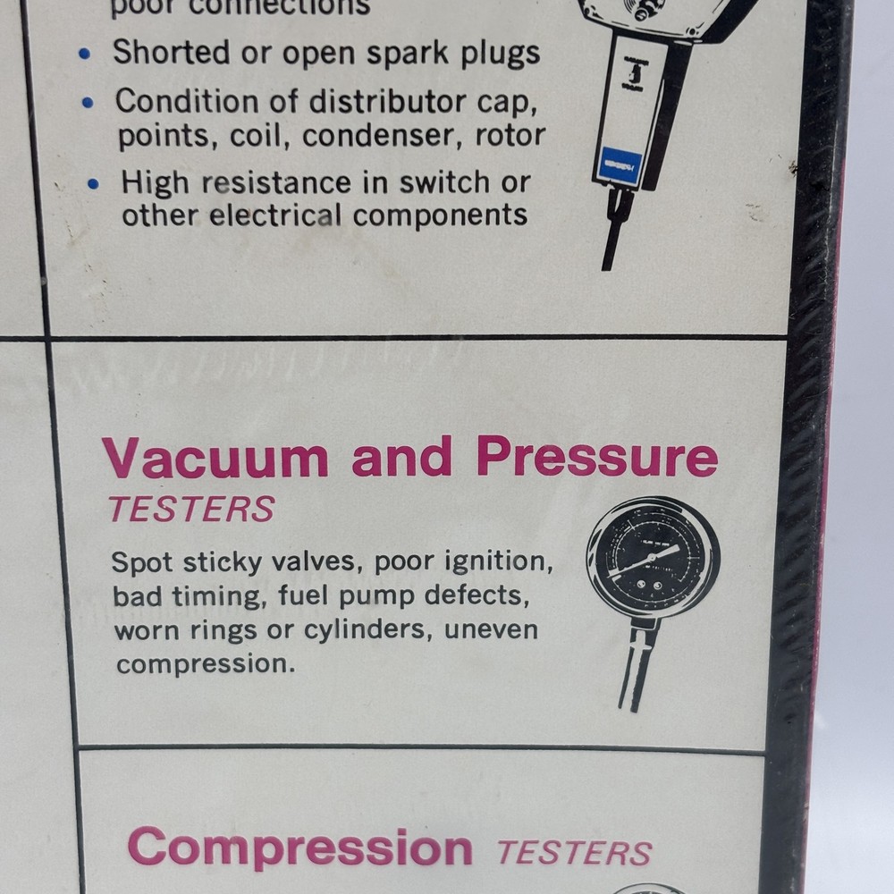Vtg Kar Check Mini Engine Analyzer Model 2095 Tachometer Dwell Meter Volts NIB