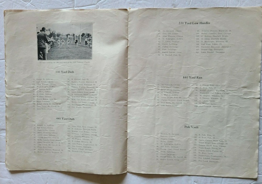 1933 Midwest Interscholastic Championship track & Field Meet Program, Clinton HS