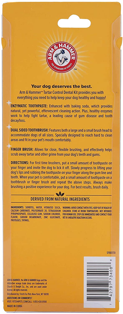 Arm & Hammer for Pets Tartar Control Kit for Dogs | Contains Toothpaste, Toothbr