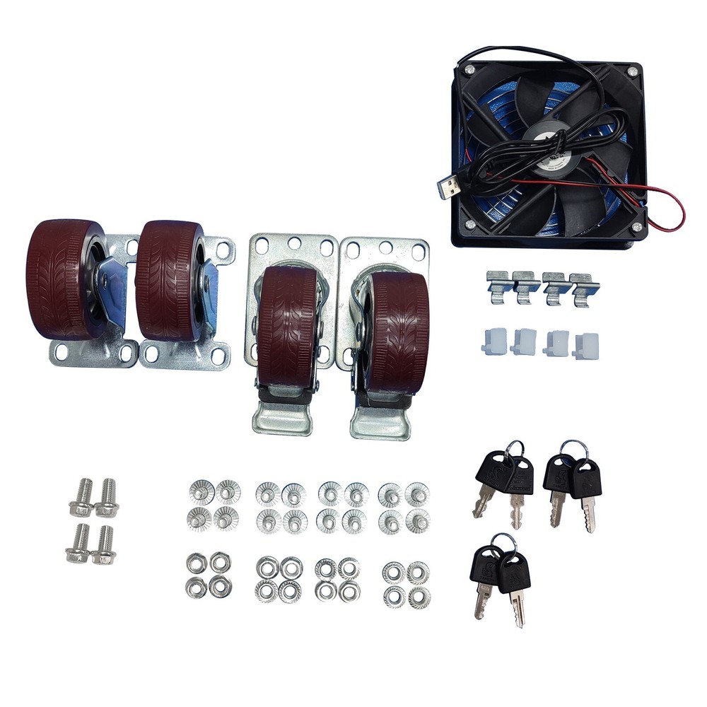 1 PC Blue Industrial Mobile Security Computer Cabinet 63 in H