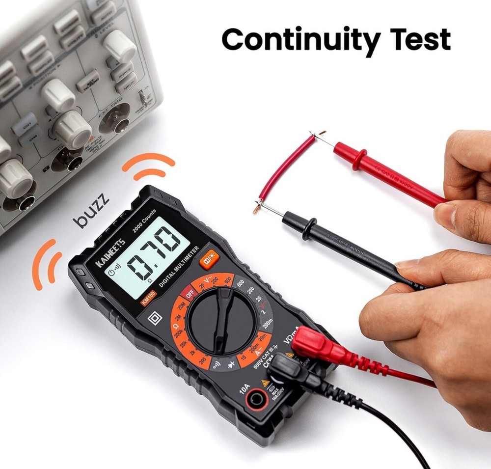 KAIWEETS KM100 Digital Multimeter TRMS 2000 Counts Ohmmeter DC Current Meter
