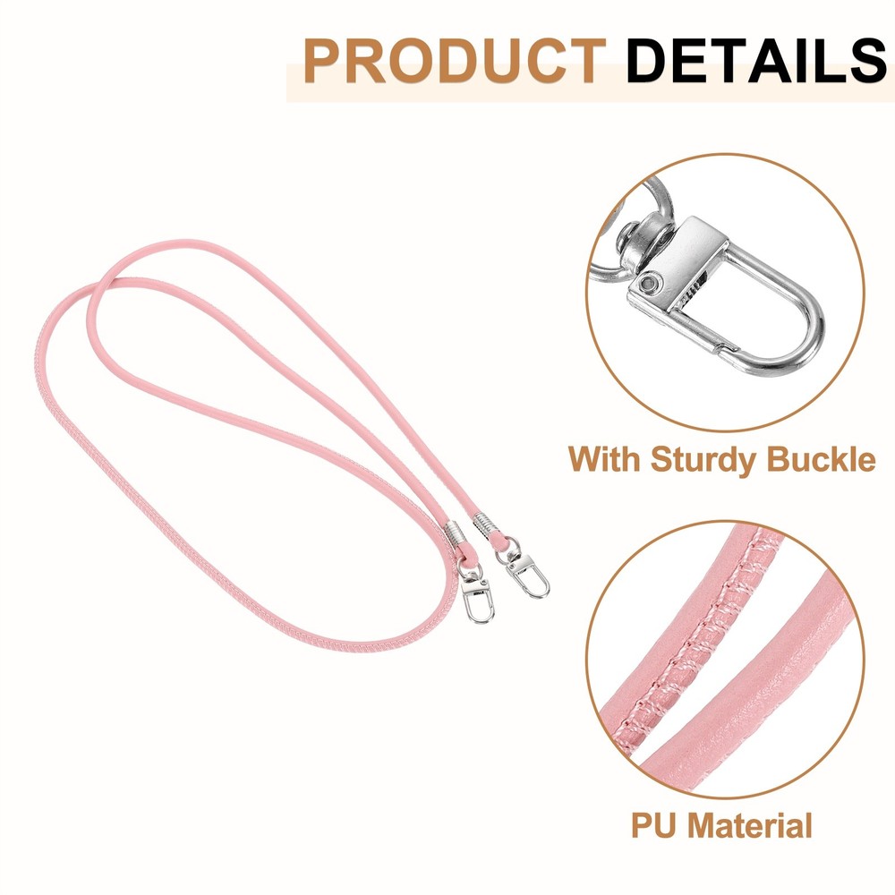 Crossbody Replacement Chain Strap, 120cm Thin Soft PU Strap (Pink)