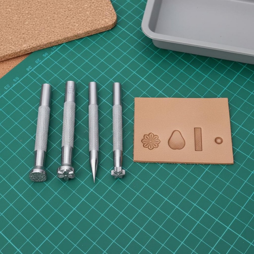 6 Pieces Leathercraft Stamping Tools Clear Designs Saddle Making Stamp Tools