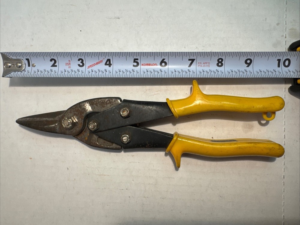 STANLEY Tin Snips , Straight Cut, Aviation Snip, 10”