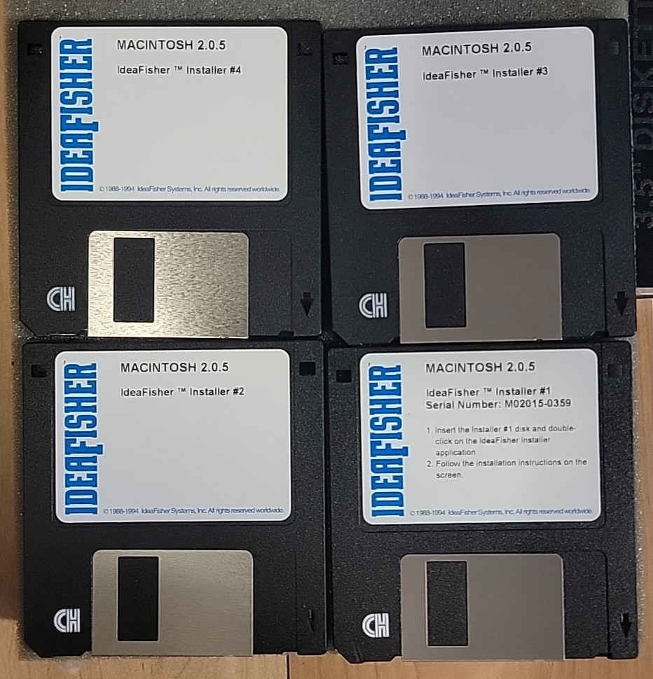 IdeaFisher Macintosh Software Apple 1994 Generate Ideas & Solving 3.5" - READ