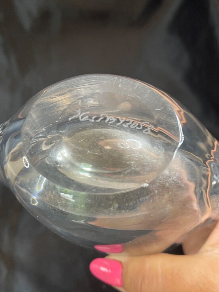 Orrefors Crystal 7" Etched Squirrel Vase - Nice! 5443