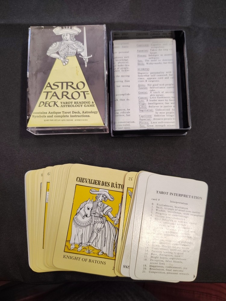 Astro Tarot Deck Art Fair 1971 USA OOP