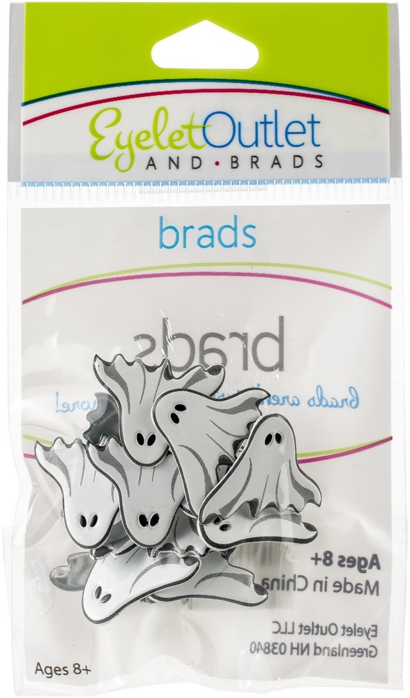 Eyelet Outlet Shape Brads 12/Pkg Ghost
