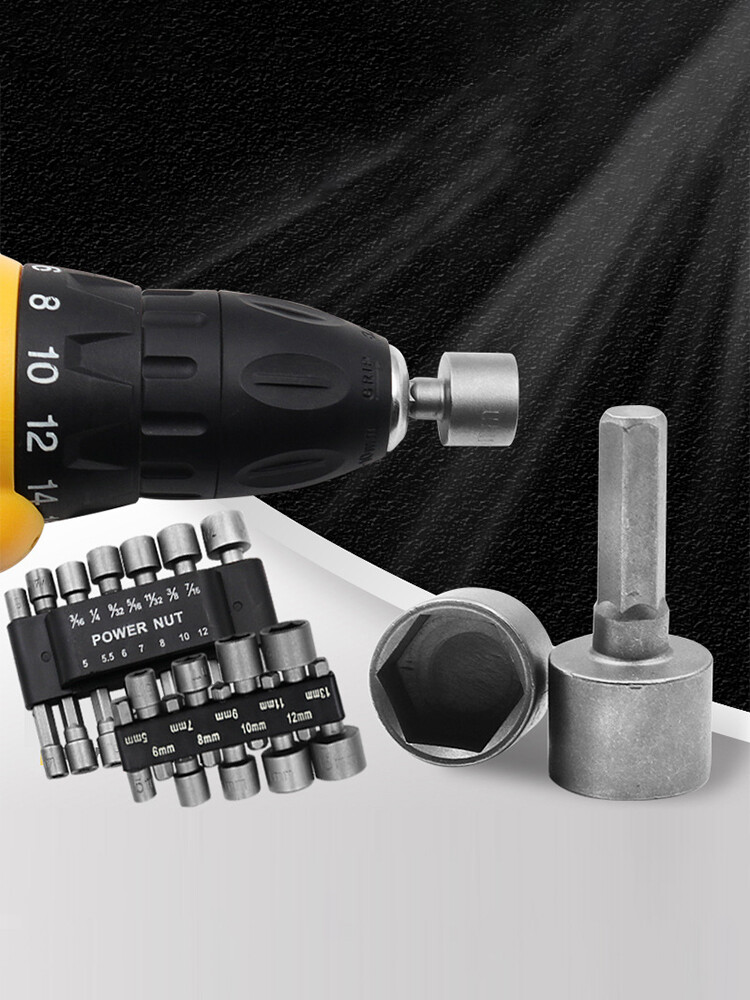 14pcs Powerful Socket Set Hexagonal Wrench Screwdriver Socket Extension Rod Tool