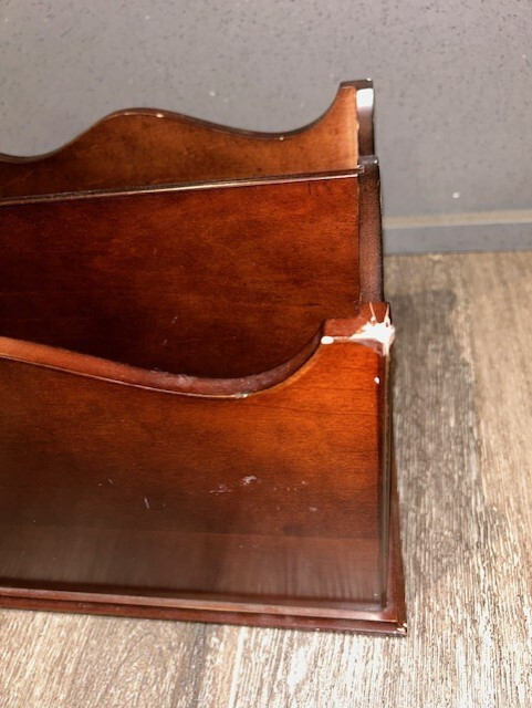 Bombay Company Solid Cherry Wood Magazine Rack Holder
