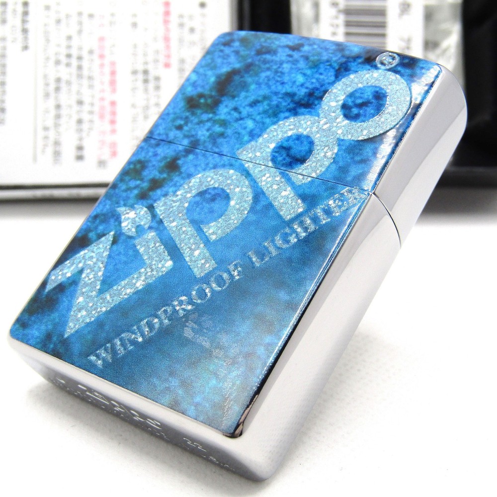 Logo Blue Gradient Zippo Oil Lighter 2022 MIB