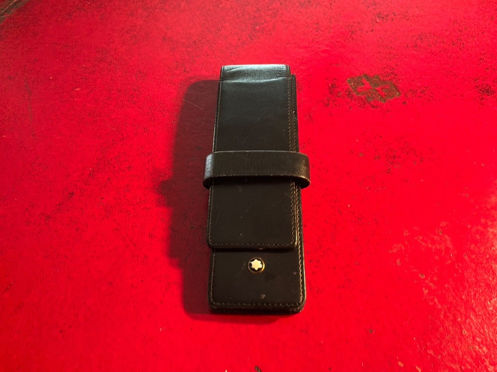 Montblanc 2 Pens Black OEM Leather Case Pouch