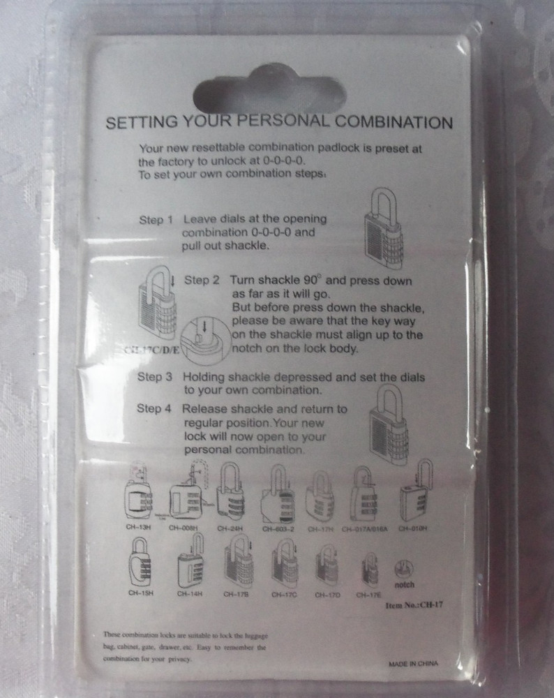 Set of 6 Combination Lock Salem Master, Combination Locks
