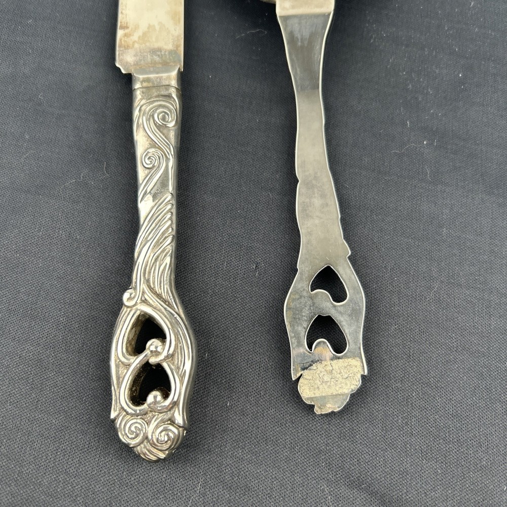 Everlasting Elegance 2 Piece Wedding Cake SERVING SET Heart Design Preowned