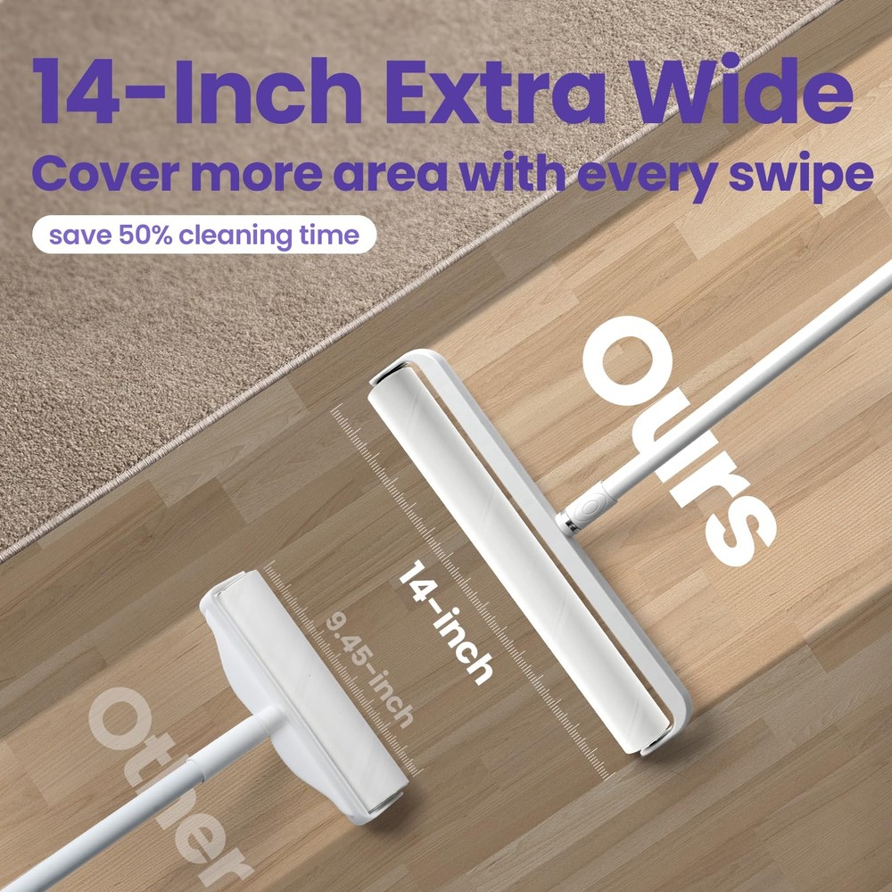 14.17" Large Lint Roller Refills (4 Packs 200 Sheets) – Compatible Only with ...