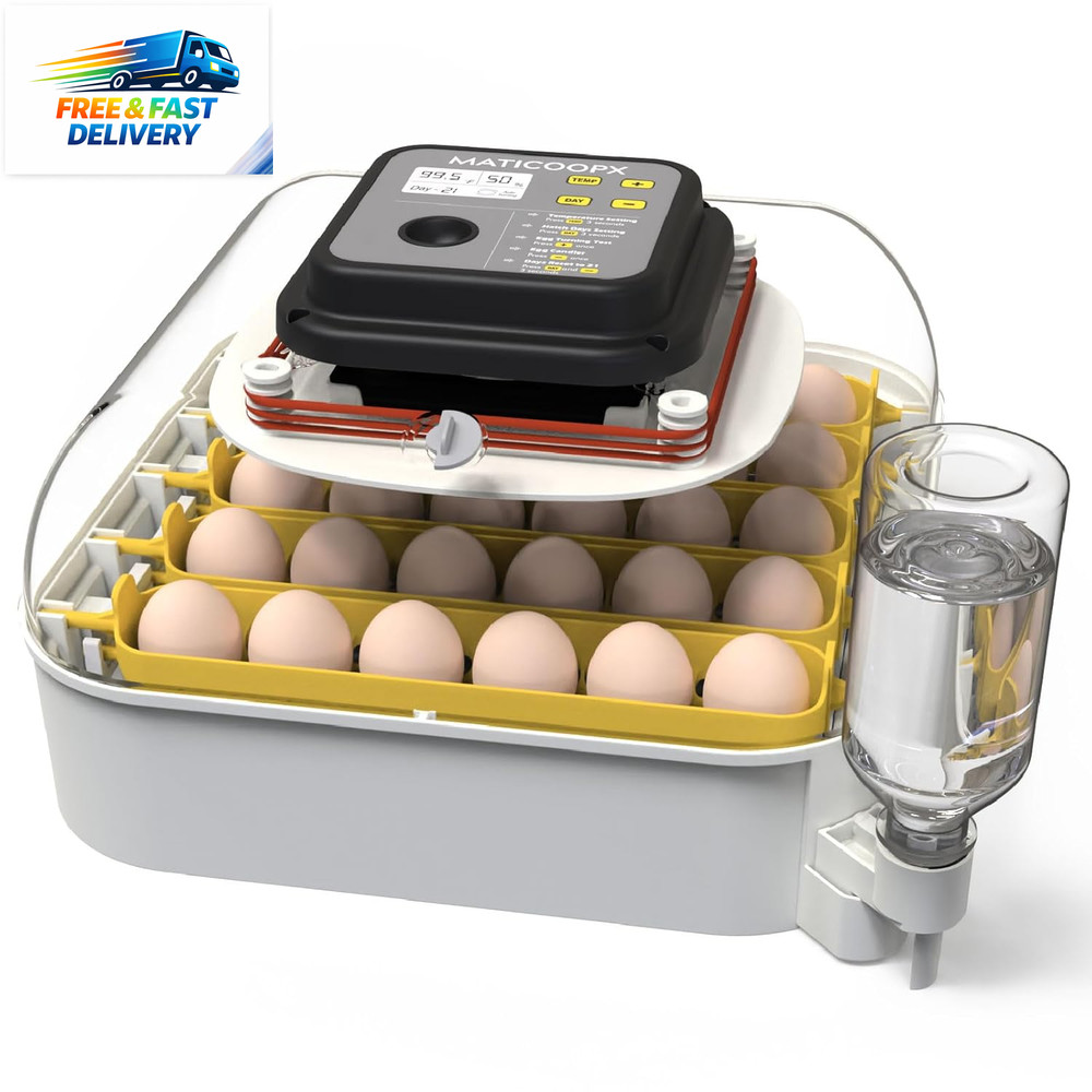 30 Egg Incubator with Humidity Display, Egg Candler, Automatic Egg Turner, for H