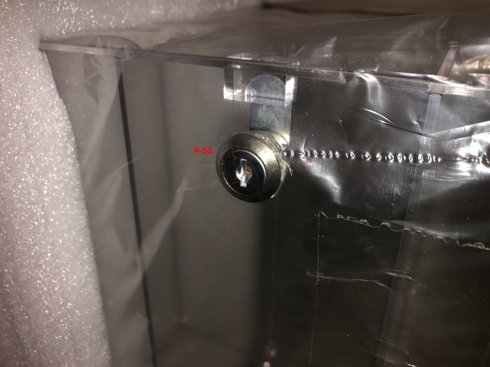 4-Layer Clear Acrylic Countertop Display Case Locking Cabinet Showcase Box