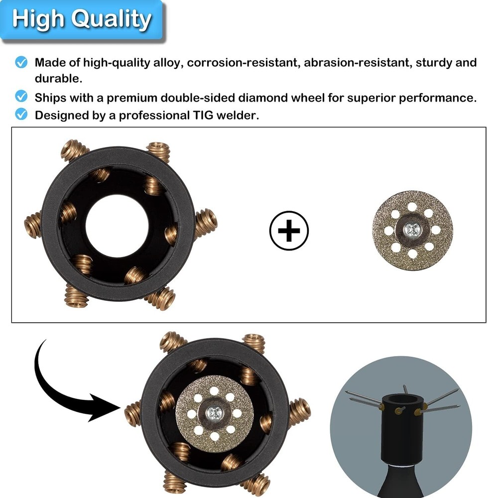 TIG Welding Tungsten Electrode Sharpener/ Grinder Multi-Angle & Offsets