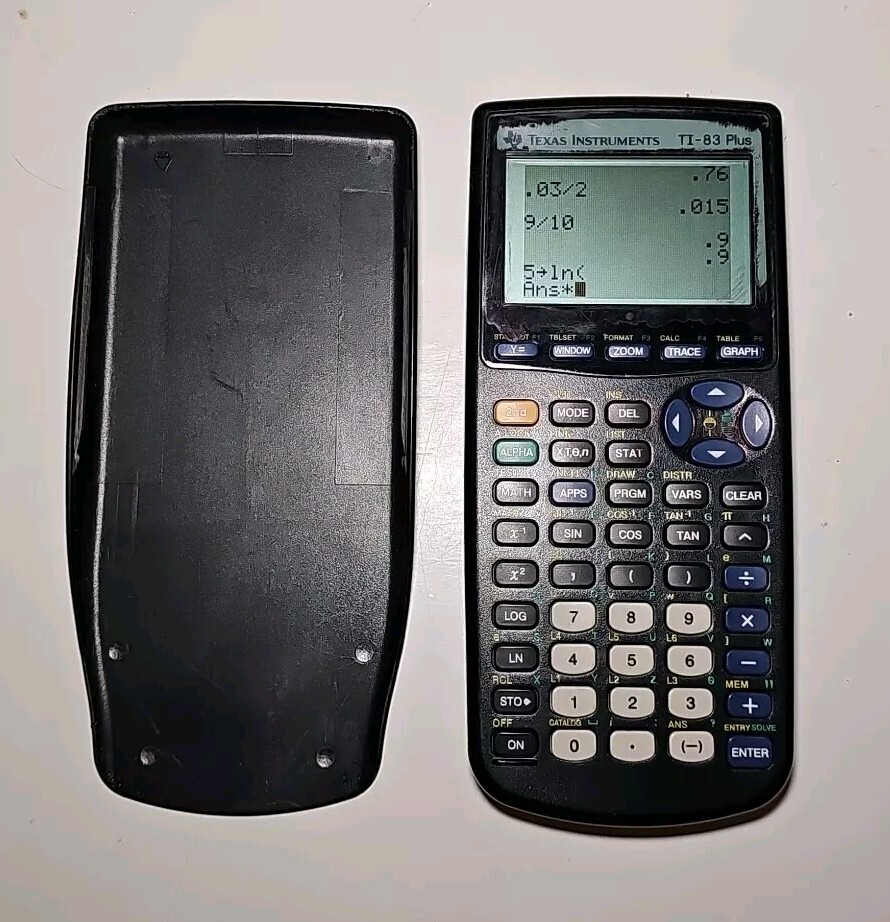 Ti 83 Plus Graphing Calculator Black Texas Instruments Math Tested Working