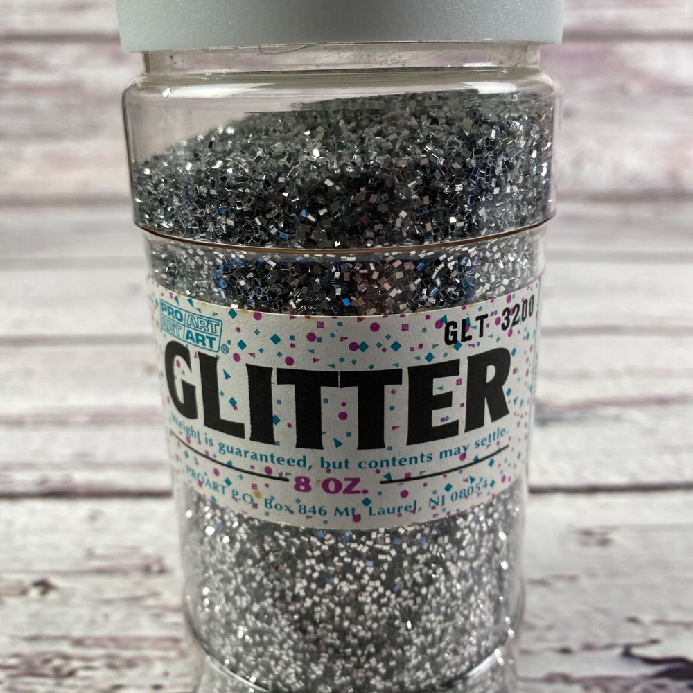 Pro Art Glitter Silver 8 oz Container with Shaker Lid