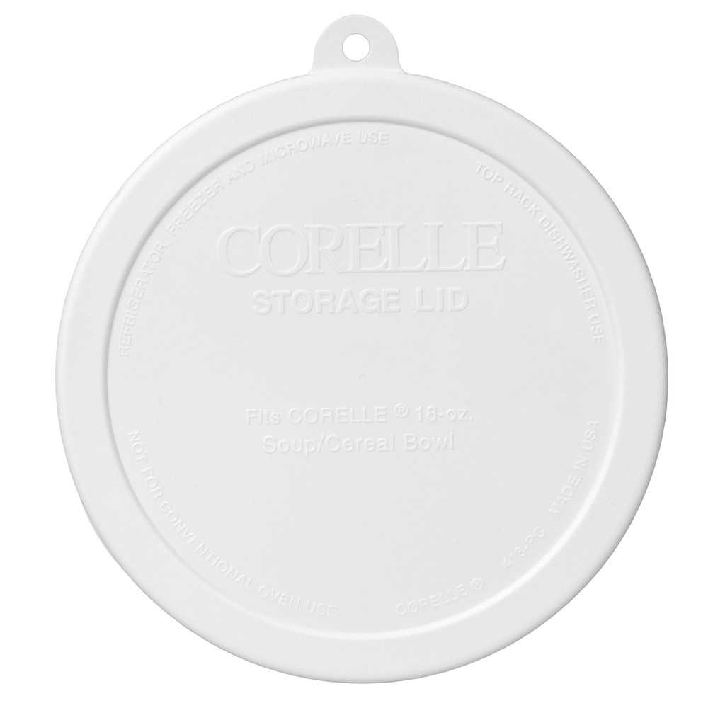 Corelle 418-PC White Round Plastic Replacement Storage Lid Cover (4-Pack)