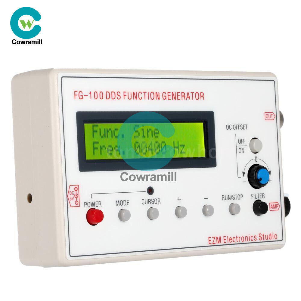 DDS Function Signal Generator Module 1HZ-500KHz Sine +Square Wave + Case FG-100b