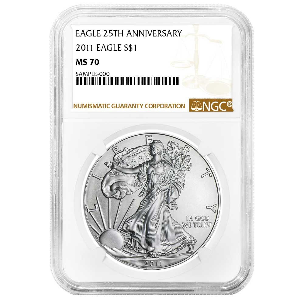 2011 $1 American Silver Eagle NGC MS70 Brown Label