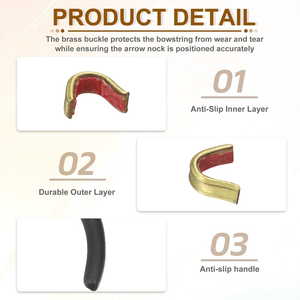 Bow String Nocking Points Set, 5 Pcs Red Brass Nocking Points and 1 Pliers