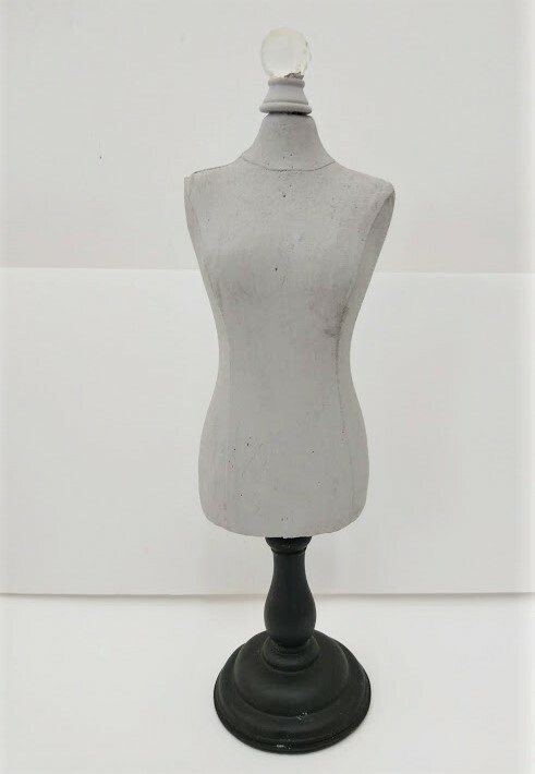 Tall Rustic Gray Jewelry Display Form  With Platform