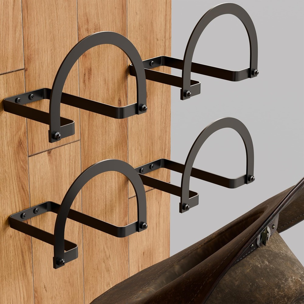 Chinpakden 4 Pack Cowboy Hat Hooks, Wall Mount Rack Holder 4 Pack, Black