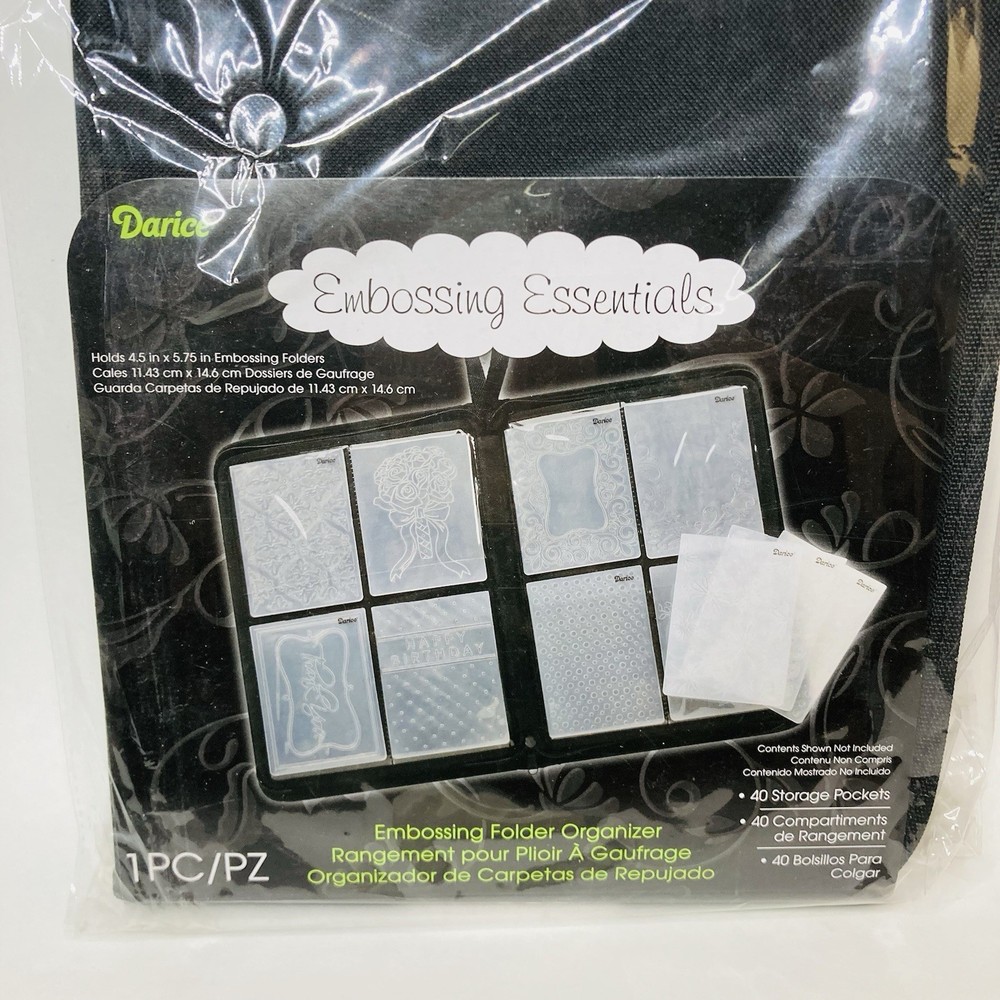 Darice Embossing Essentials Canvas Embossing Folder Organizer 40 Storage Pockets