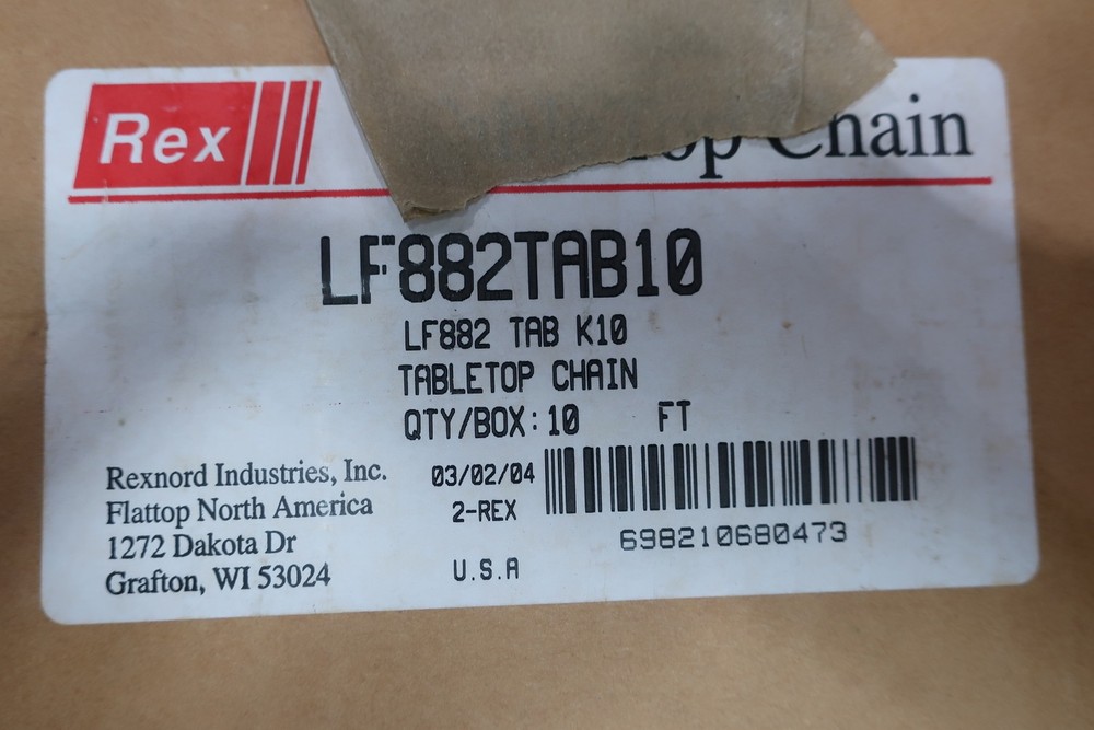 Rex LF882TAB10 Tabletop Conveyor Chain 10ft 10in
