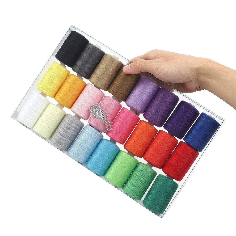 NEX 24 PCS Sewing Thread Kit, 24 Colors 1000yd Spool Polyester Thread Assortm...
