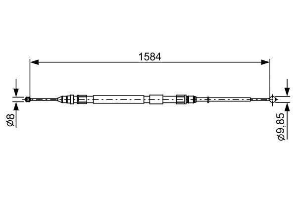 Cable Pull, parking brake BOSCH 1 987 482 491