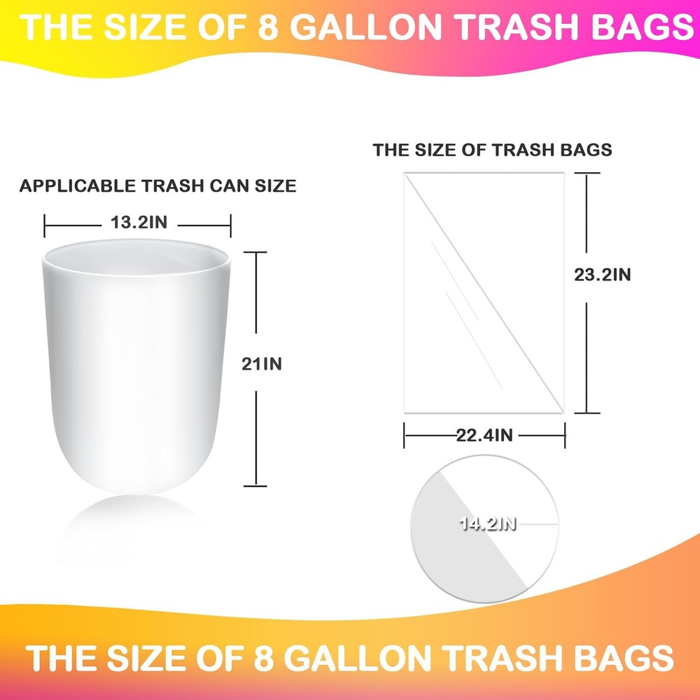 8 Gallon Drawstring Trash Bags,20 Count White 20 Pcs,