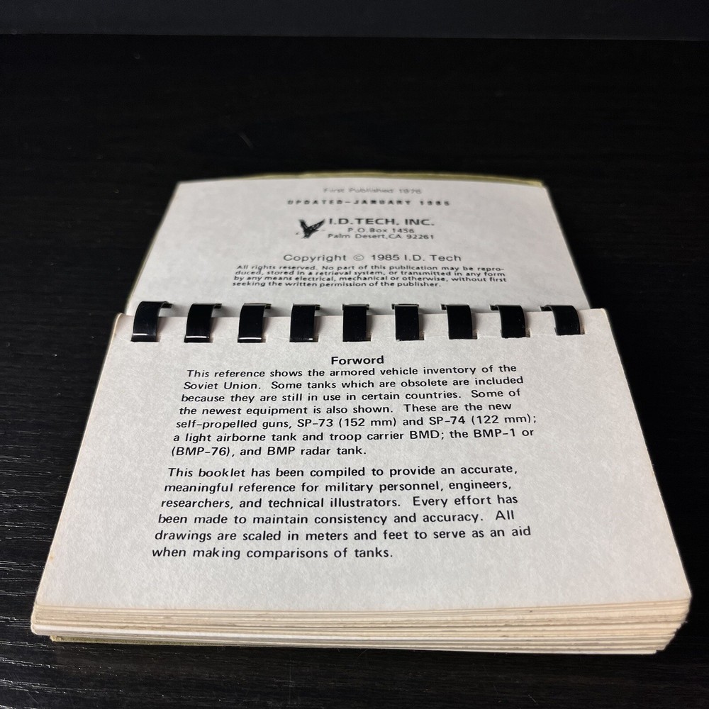 Soviet Armored & Tactial Vehicles Visual Reference Handbook 1985 I.D.Tech Inc