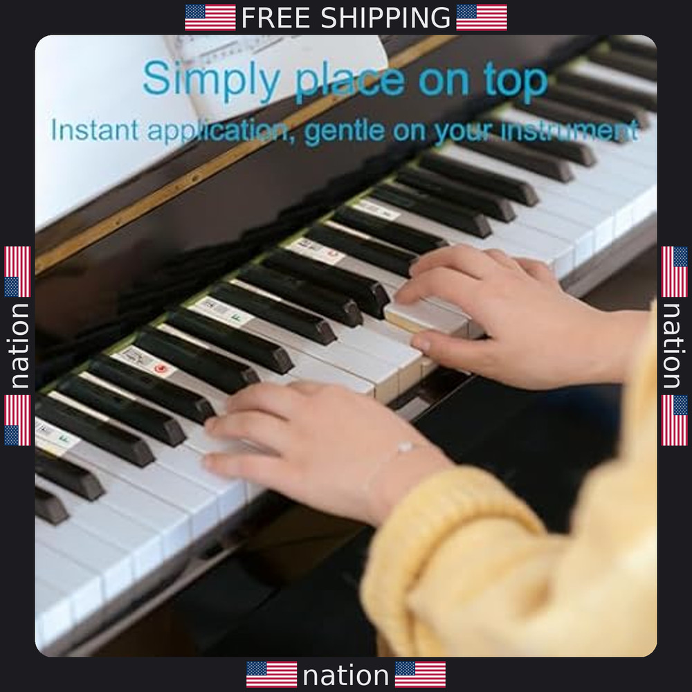 Piano Notes for Beginners - Removable 88-Key & 61-Key Silicone Labels & Guide