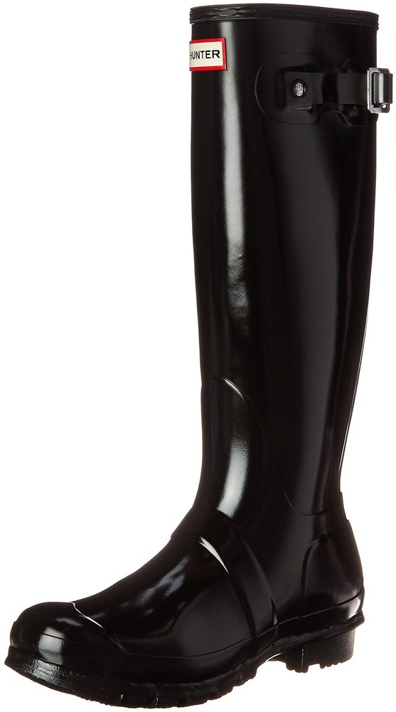 Hunter Womens Original Tall Gloss Rain Boots - Black