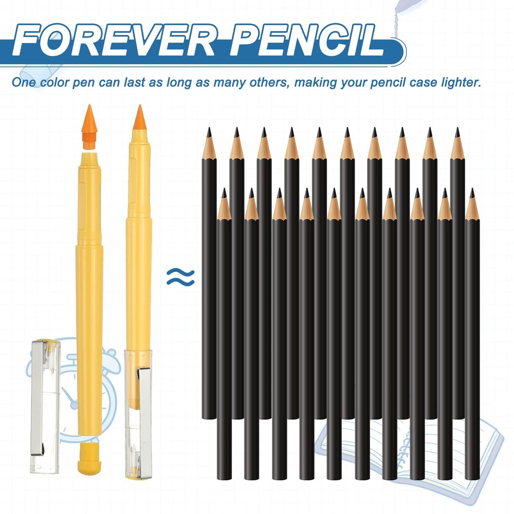 4 Pcs Mechanical Sharpened Forever Pencils Set, Pink
