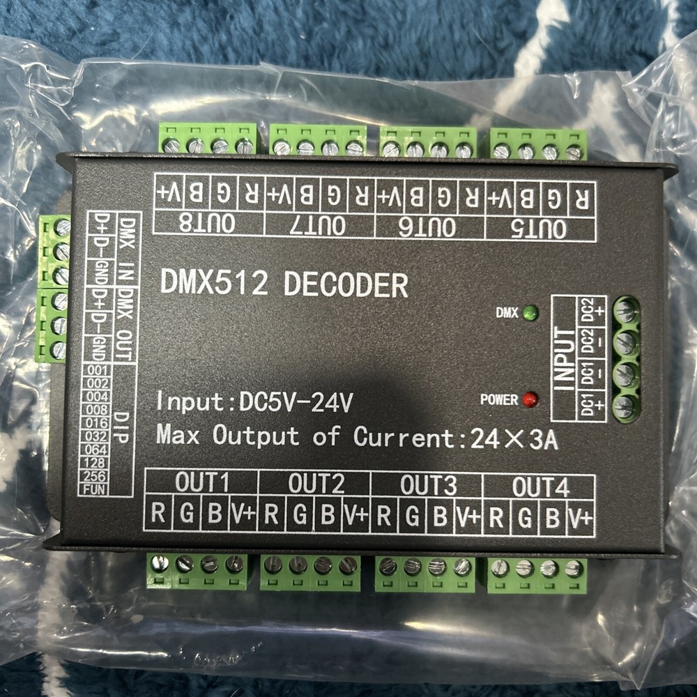 DMX 512 Decoder  8 Channel Output Imput Switzerland Dc5v-24v