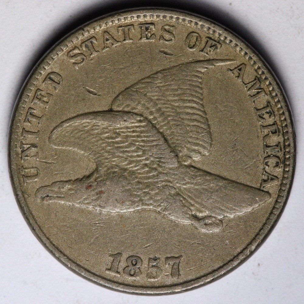 1857 Flying Eagle Cent Penny XF E104 ADMY