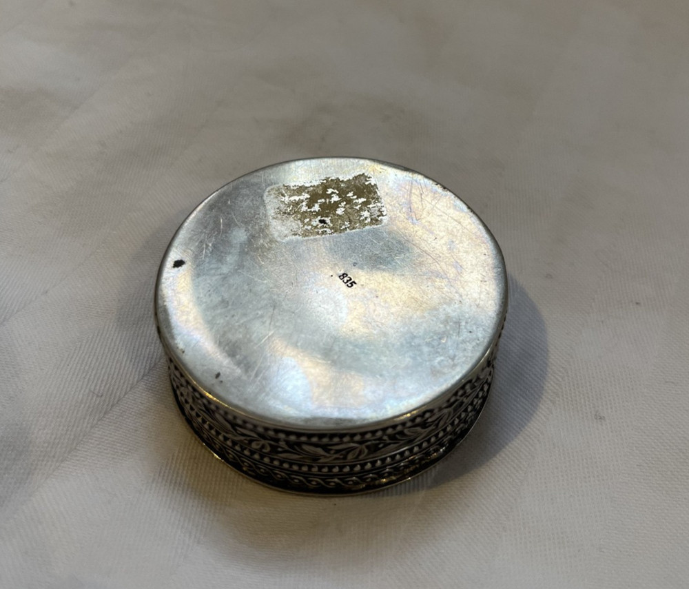 Antique Elaborate 835 Silver Cherub Box - Beautiful