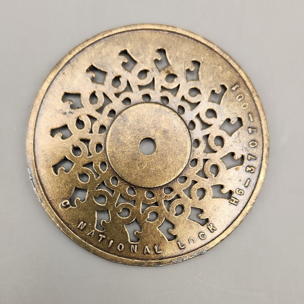 4 Vintage National Lock Brass Backplates Handle Drawer Pull Mid Century