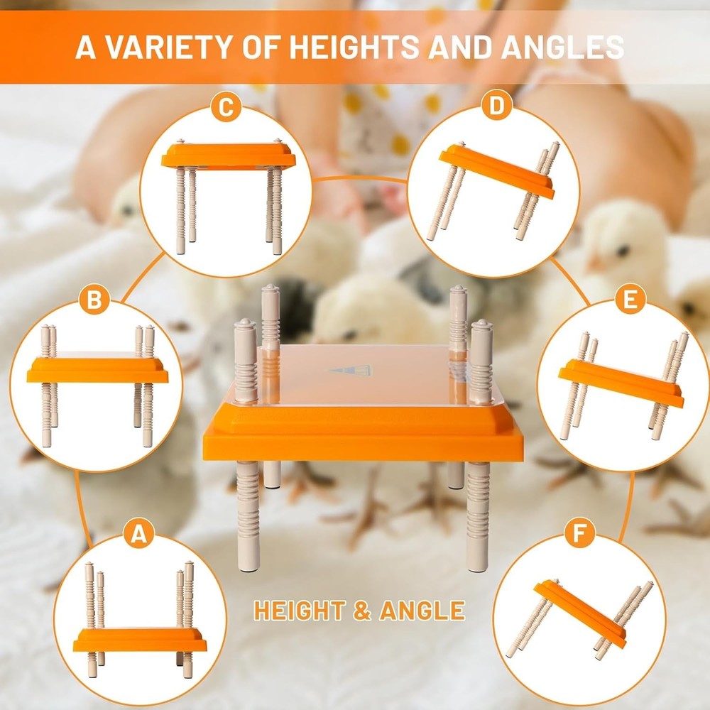 Brooder Heater for Chicks, 10" x 10" for 15 Chicks Heating Plate with Adjustable