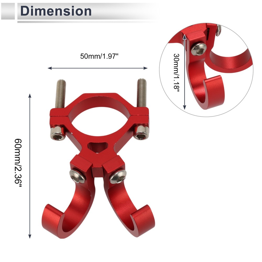 Motorcycle Bow Hook Screw Nut 1 Set Red