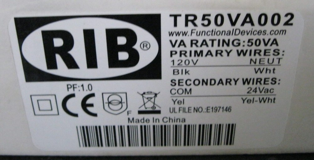 RIB TR50VA002 Transformer 120V