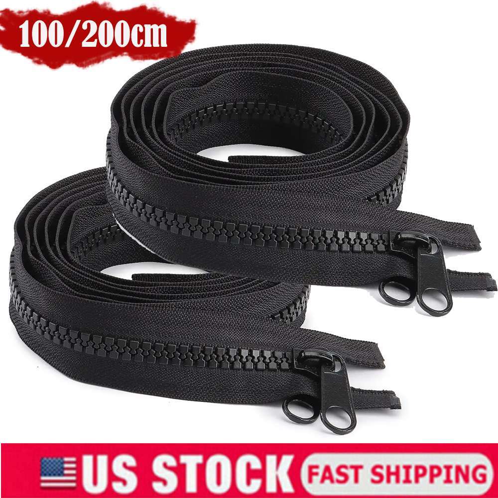 1/2/4M Double-Sided Zipper Heavy Duty Jacket Separating Pull Metal Marine Grade