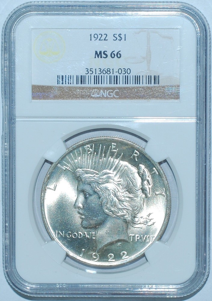 1922 P NGC MS66 Peace Silver Dollar