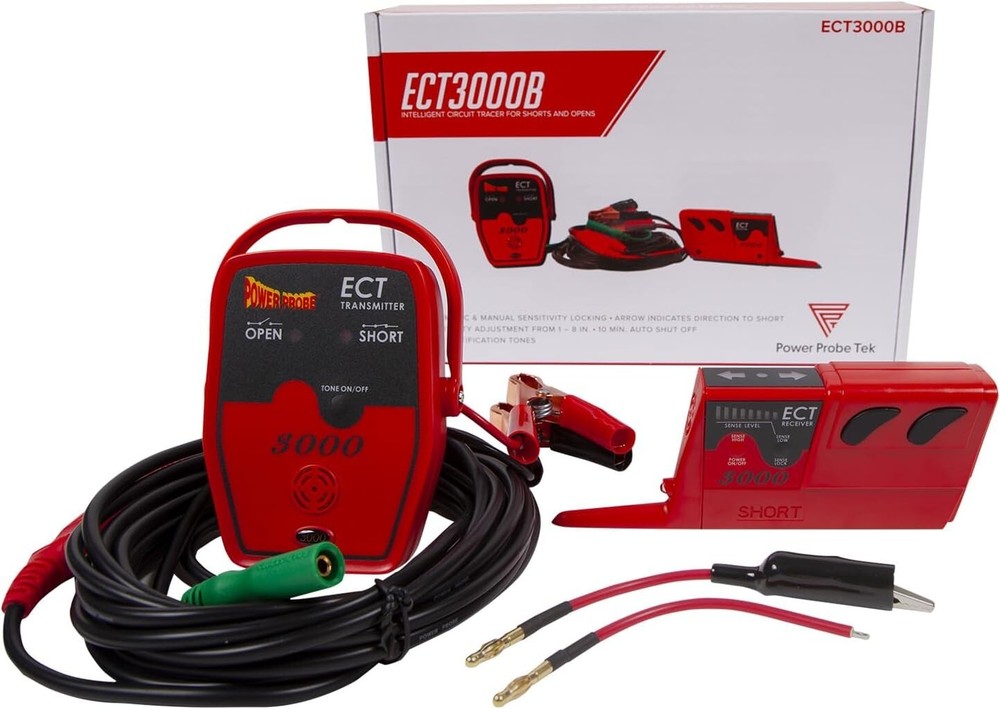Power Probe PPECT3000B Circuit Tracer & Electronic Tester - Red, Compact Design
